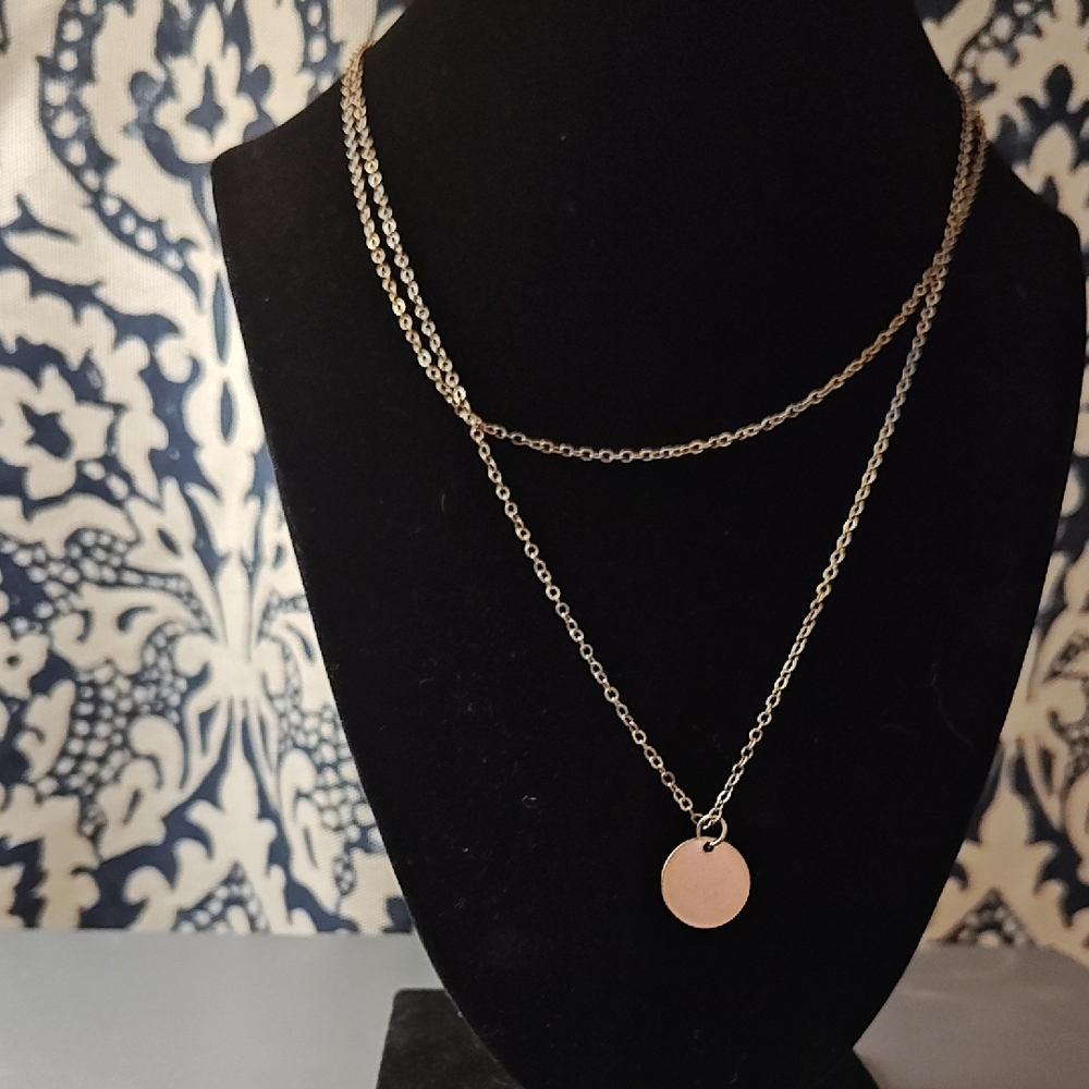 Delicate Gold-Tone Layered Disc Necklace - Women's Jewelry